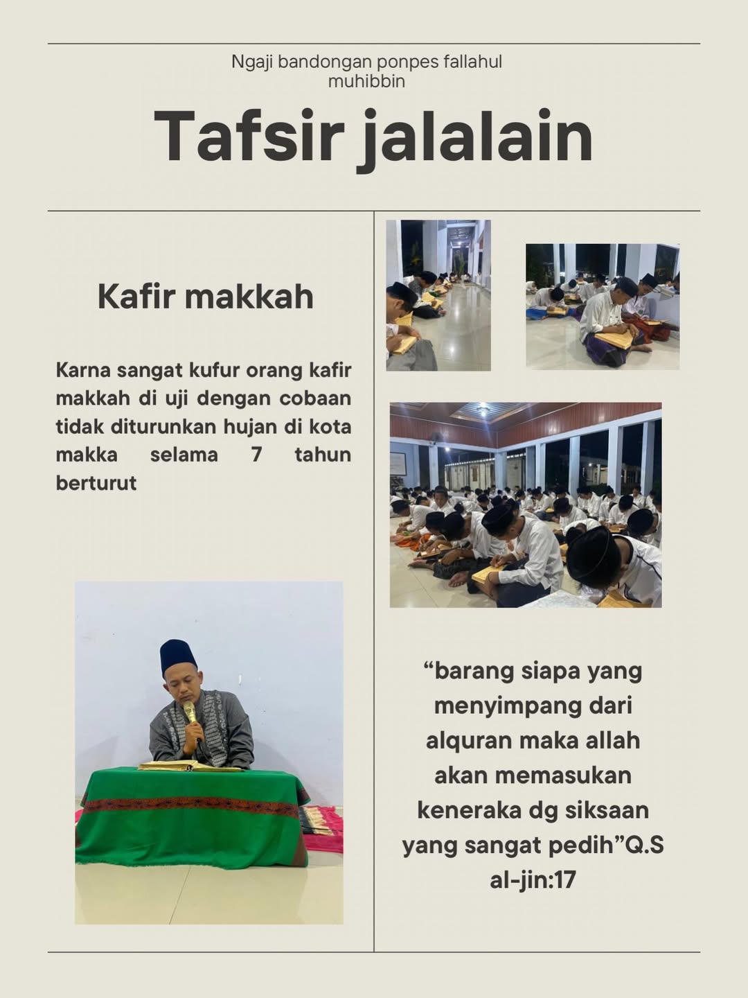 Kegiatan Ngaji Bandongan Kitab Tafsir Jalalain